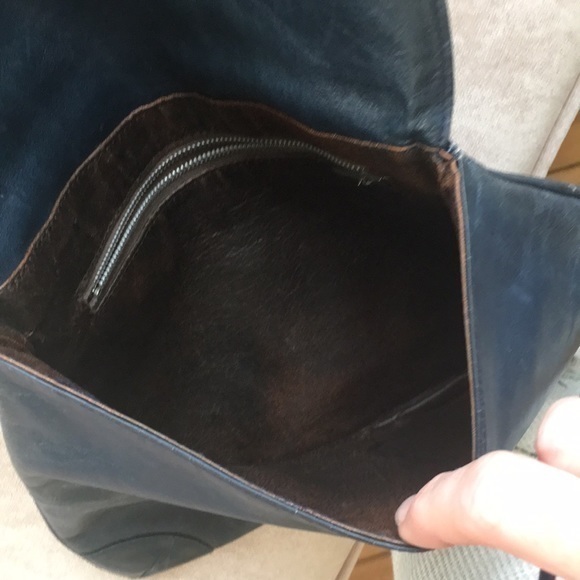 Navy blue leather bag - Picture 4 of 9